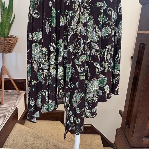 Speechless Y2K Ruched Halter Dress Asymmetrical Hem Size S Forest Fairy Babydoll - Picture 7 of 10